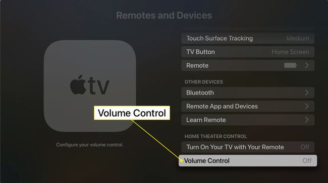 Apple TV पर वॉल्यूम नियंत्रण हाइलाइट किया गया