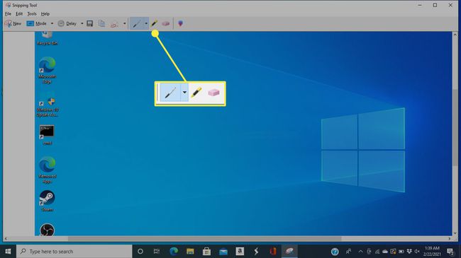 Alati za uređivanje u Windows 10 alatu za izrezivanje