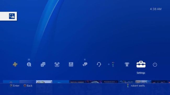 Ícone de configurações do PS4