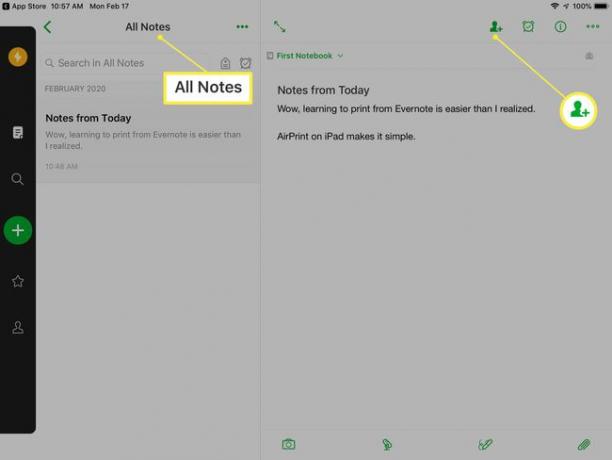 شاشة افتتاح Evernote