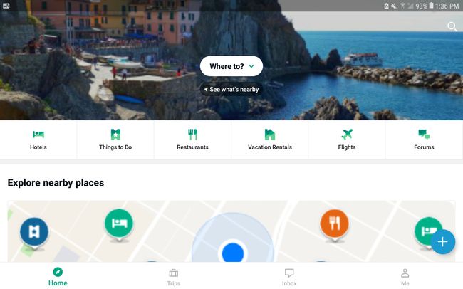 Aplikace TripAdvisor pro Android