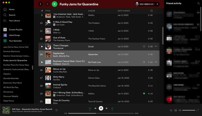 Spotifyプレイリストのハイライトトラック