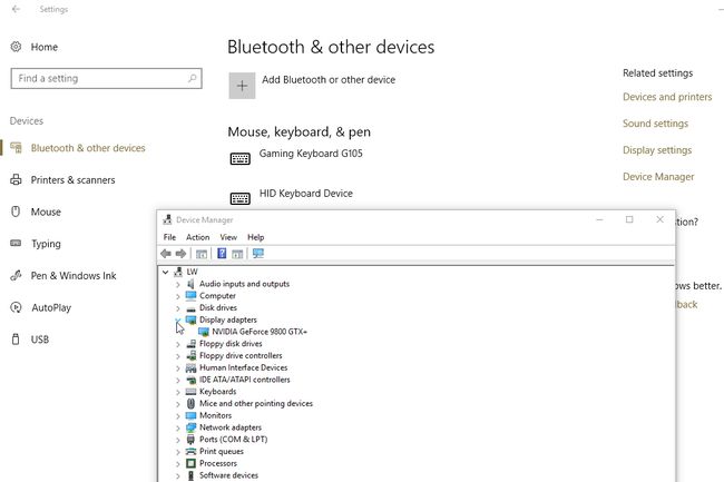 Sistemul de operare Windows care arată folderul manager de dispozitive