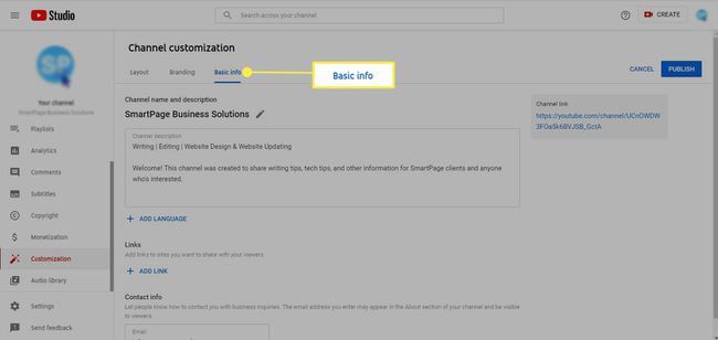 YouTube - Kanaalaanpassing - Basisinformatie