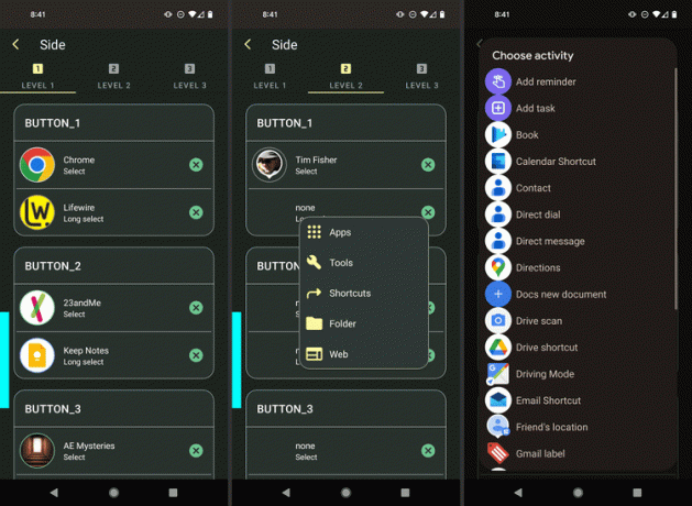 Opțiuni de nivel Pie Control pe Android