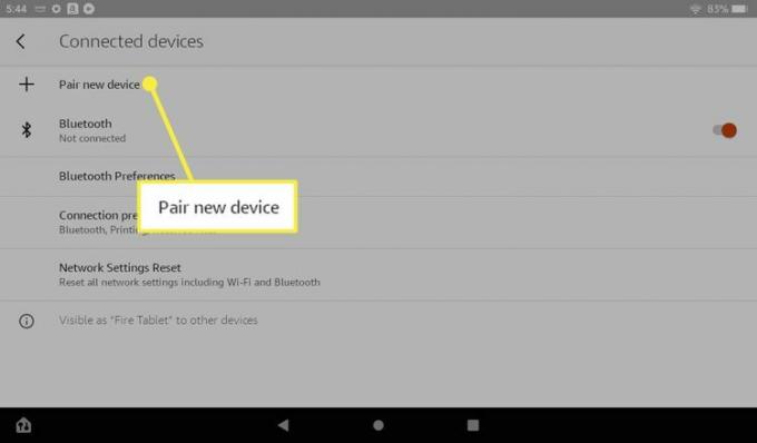 З’єднайте новий пристрій, виділений у налаштуваннях Kindle Bluetooth.