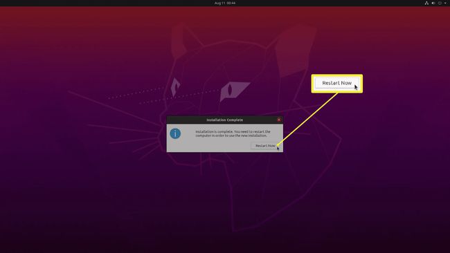 สกรีนช็อตของการติดตั้ง Ubuntu