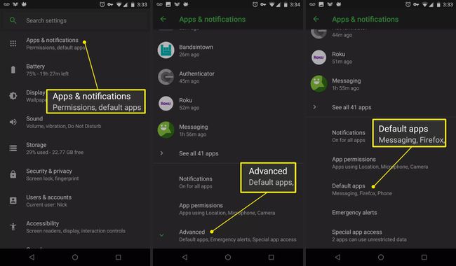 Aplicații și notificări în Setări Android