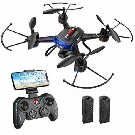 Holy Stone F181W WiFi FPV dronas su 720P plataus kampo HD kamera Live Video RC keturkopteris su aukščio palaikymu, gravitacijos jutiklio funkcija, RTF ir lengva skraidyti pradedantiesiems, suderinamas su VR ausinėmis