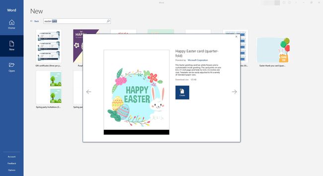 Huevos de Pascua coloridos y tarjeta de conejito para Microsoft Word
