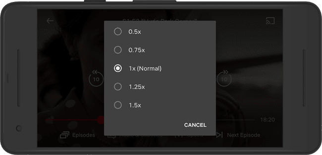 Netflix forAndroidで再生速度を選択する