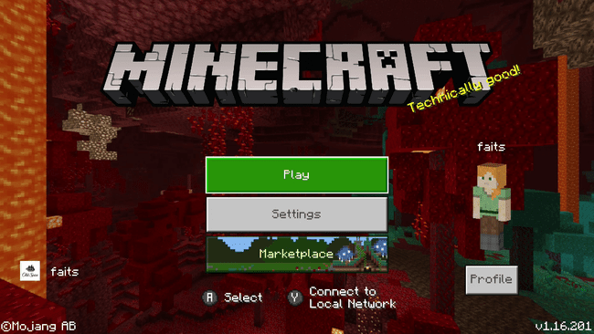 Pelaa korostettuna Minecraftissa Switchissä.