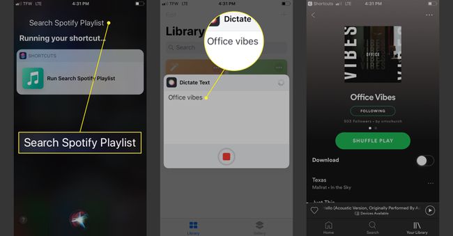 Siriショートカットを使用してSpotifyでプレイリストを検索する