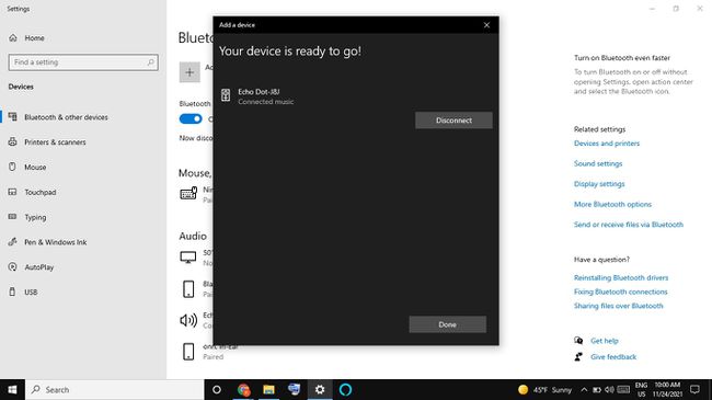 Windows 장치 추가 화면에서 완료