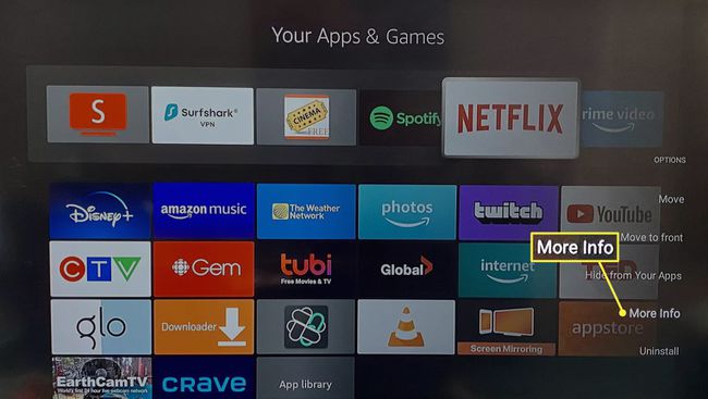 További információ kiemelve a Fire TV alkalmazások menüjében