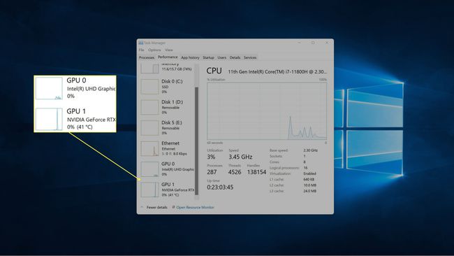 작업 관리자에서 강조 표시된 GPU 1.