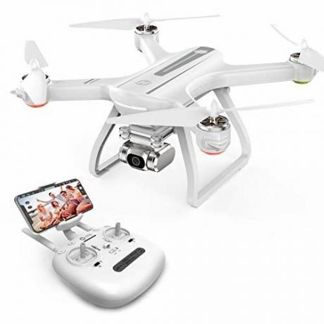 Holy Stone HS700 FPV dronas su 1080p HD kamera tiesioginiu vaizdo įrašu ir GPS Grįžti namo RC keturkopteris suaugusiems, pradedantiesiems su varikliu be šepetėlių, „Follow Me“, 5G WiFi perdavimas, tinka su „GoPro“, spalva balta