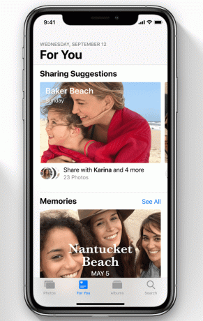 Snimka zaslona odjeljka Za vas u Appleovim fotografijama