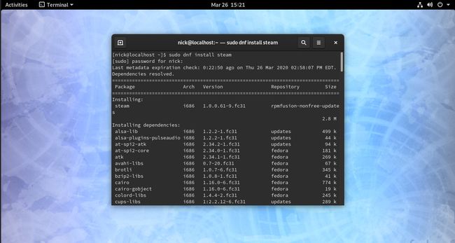 Установите Steam на Fedora