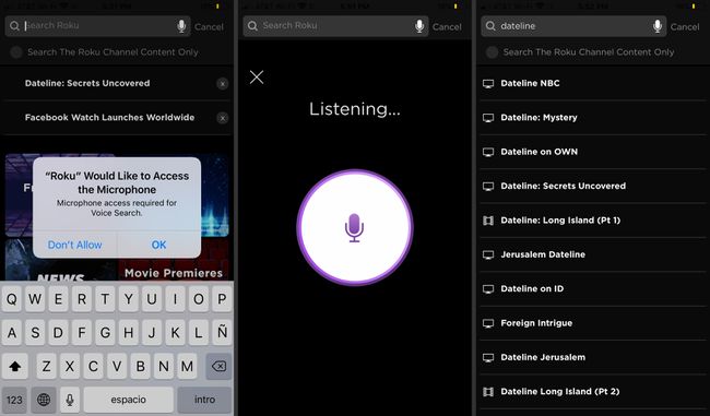 Completa una ricerca vocale nell'app mobile Roku