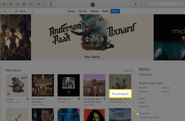 Az iTunes Store-ban vásárolt link macOS képernyőképen keresztül