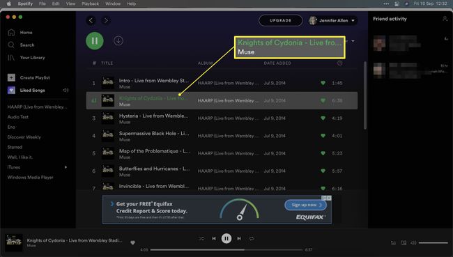 Spotify พร้อมไฮไลท์เพลง