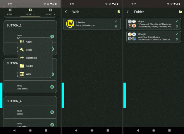 Opțiuni de web și foldere Android Pie Control