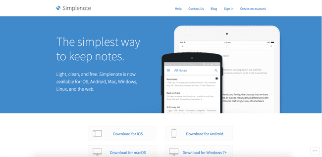Simplenote-Website