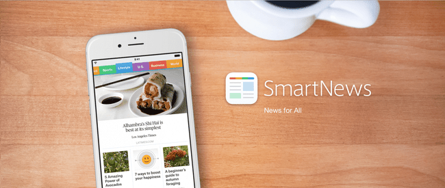 Aplikace SmartNews na chytrém telefonu