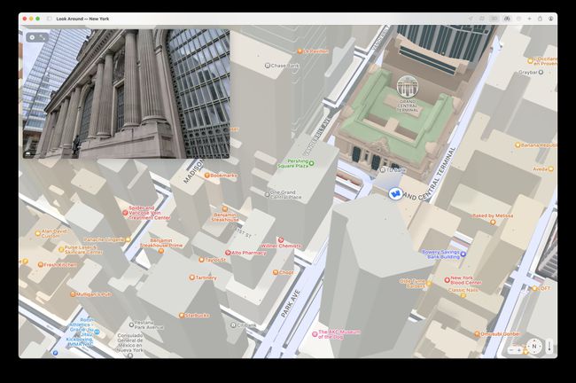 Posnetek zaslona New Yorka v Apple Maps na računalniku M1 Mac.