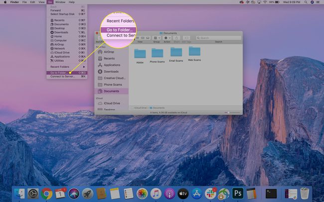 Polecenie Przejdź do folderu w systemie macOS