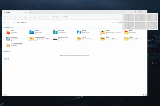 snap layout-alternativer uthevet i Windows 11