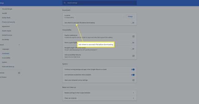 Питајте где да сачувате сваку датотеку пре преузимања у подешавањима Цхроме-а