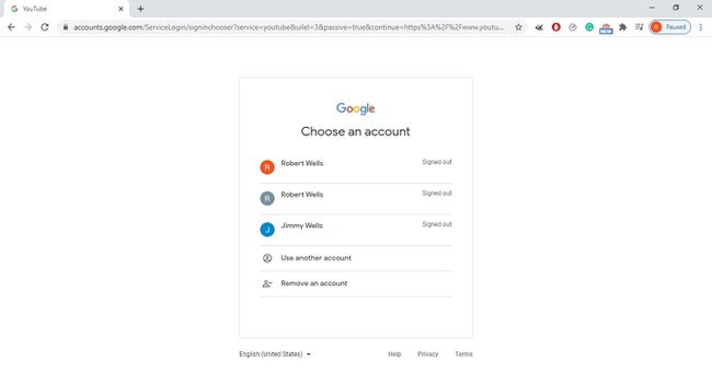 Google-account inlogscherm