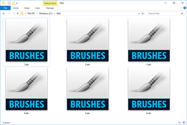 File ABR yang digunakan oleh Photoshop di Windows 10