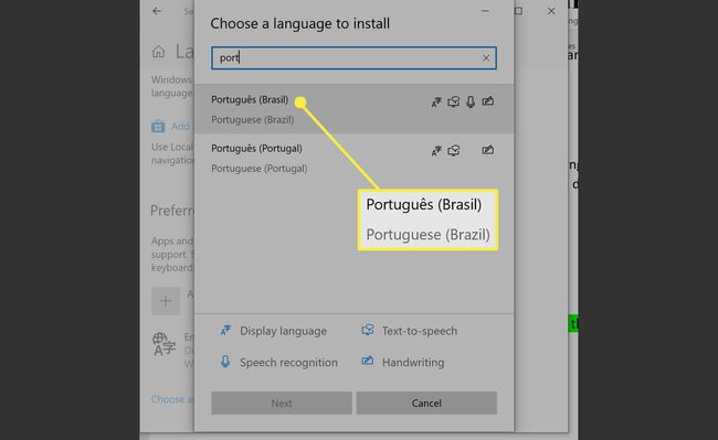Installera ett språk i Windows 10.