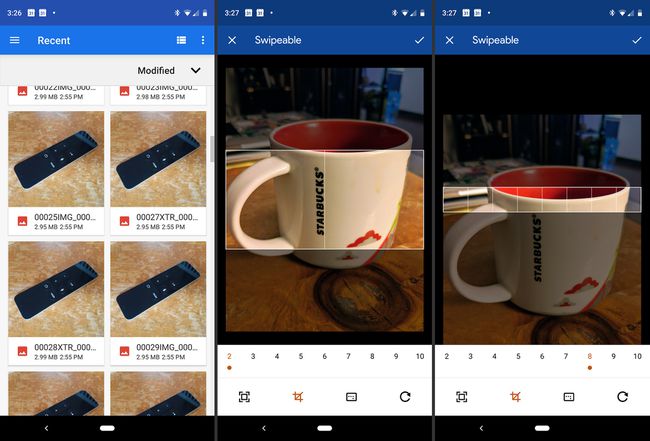 Android의 파노라마 자르기 앱