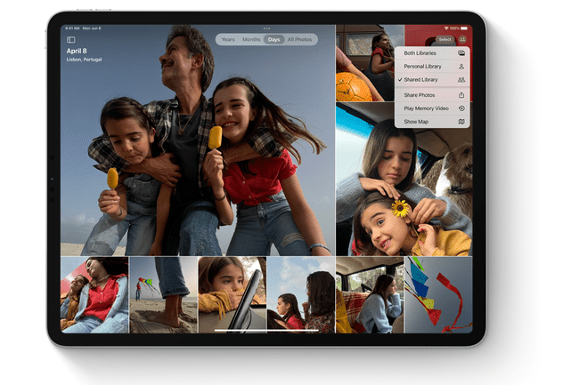 مكتبة الصور المشتركة iPadOS 16