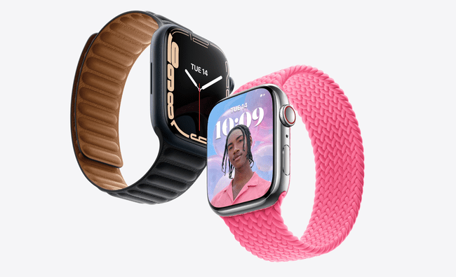 黒とピンクの時計バンドを備えたAppleWatchSeries 7