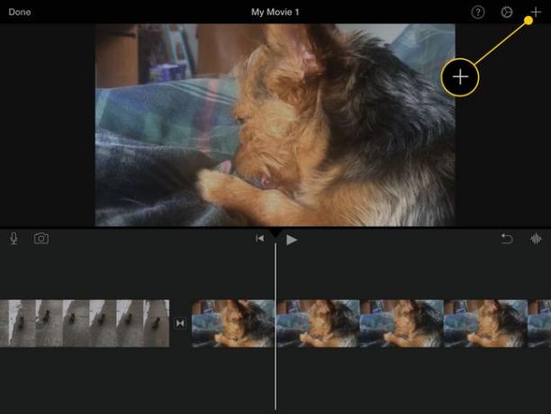 إضافة زر في iMovie لجهاز iPad