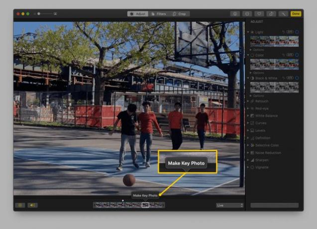 Option „Schlüsselfoto erstellen“ in macOS Fotos