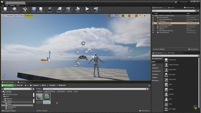 World of Level Design YouTube-kanaal - Zelfstudie over volumetrisch cloudmateriaal