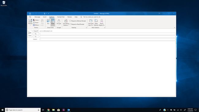 Outlooki meiliga uus sõnum Windows 10 töölaual