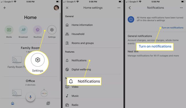 iPhoneでGoogleHome通知を有効にする手順。