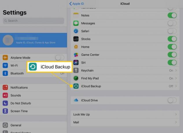 iCloud Backup على iPad