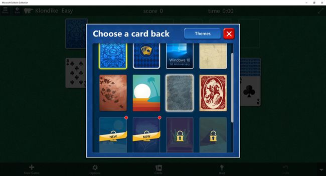 Екранна снимка на карти в MS Solitaire