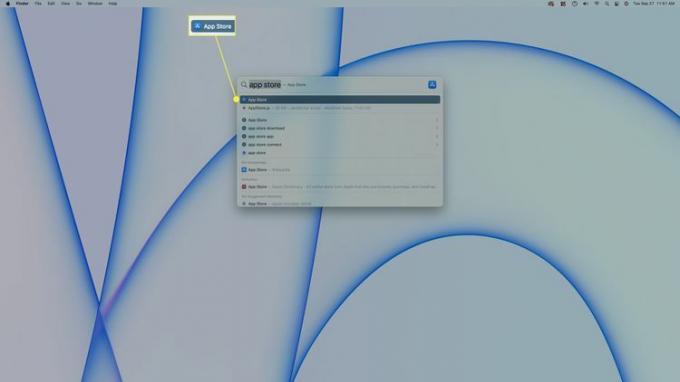 App Store i Finder på macOS.