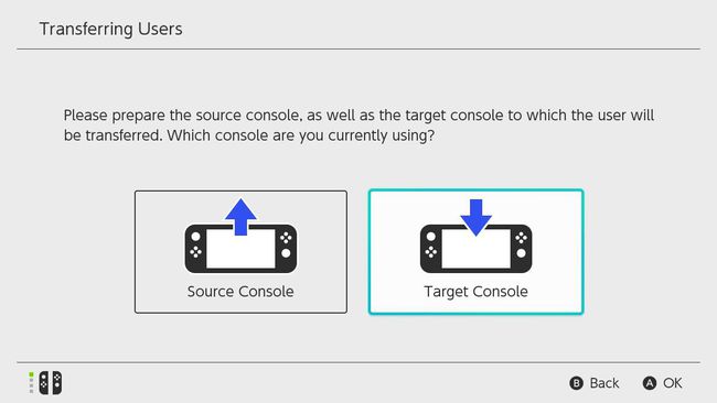 Repita as etapas 1 a 4 no outro sistema de switch e selecione Target Console.