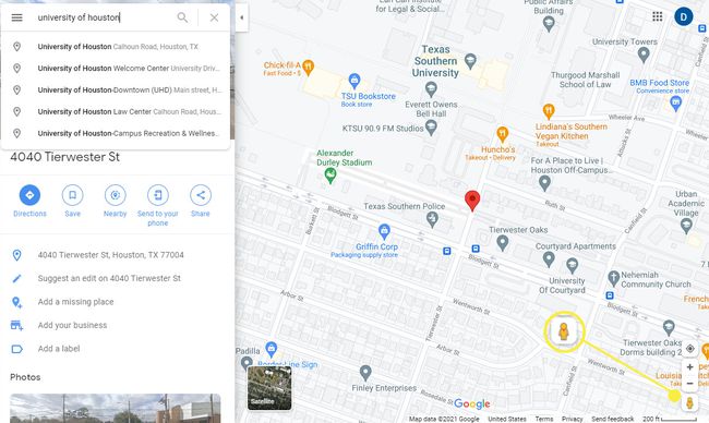 Ikona panáčka na Mapách Google v pravém dolním rohu