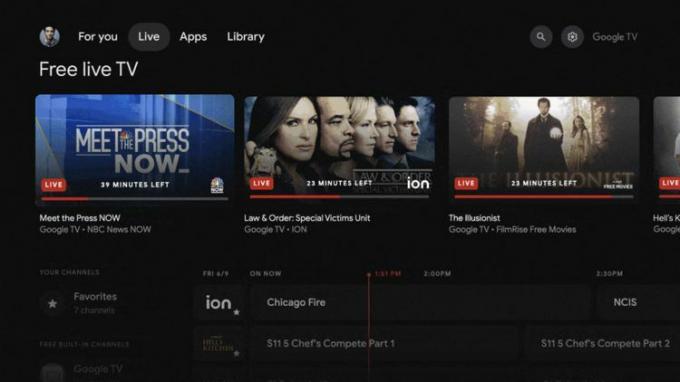 Google TV の無料ライブ TV の拡張
